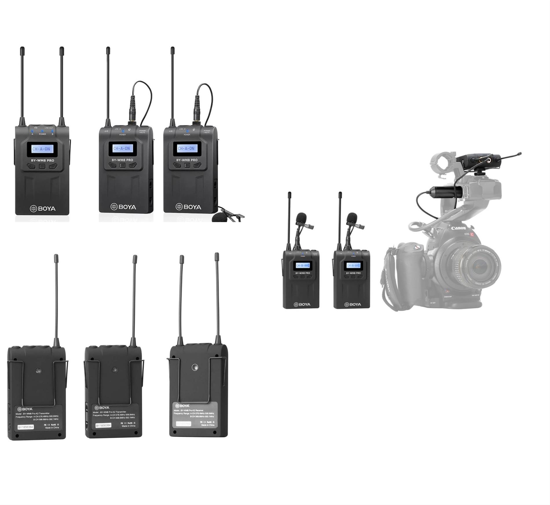 Boya BY-WM8 Çiftli Pro K2 Kablosuz Yaka Mikrofonu - Adem Ticaret
