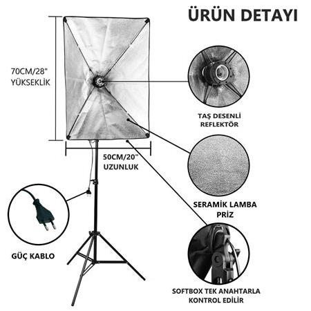 PDX 50x70 cm İkili Softbox Seti