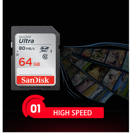 Sony Kartlı Kamera için İdeal Sandisk 64 Gb Class 10 SDHC Hafıza kartı